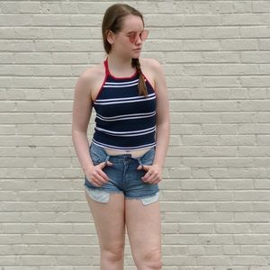 Red white and blue Hollister halter tank ❤️💙